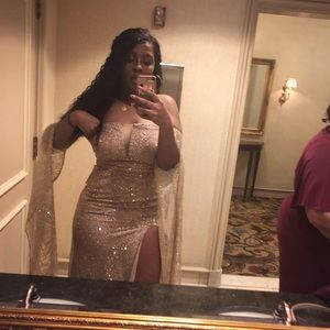 jocelina gold glitter gown